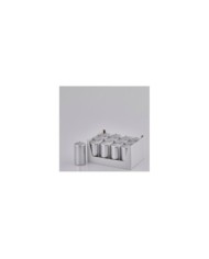 Candela moccolo h 10 c.m diam. 5 cm col. argento (il prezzo fa riferimento alla singola candela)